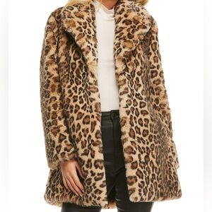 Donna Salyers Fabulous Furs Leopard Faux Fur Le Mink Jacket